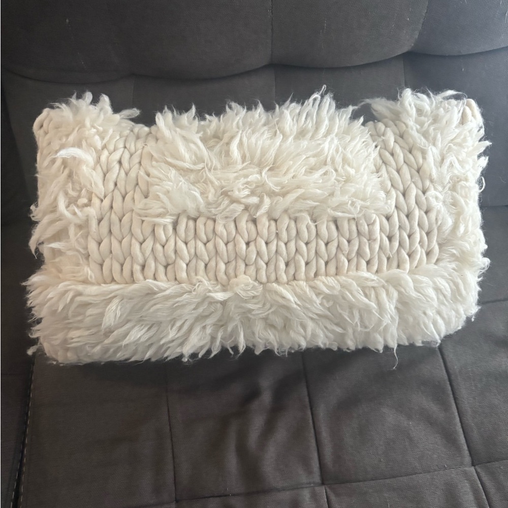 Cozy Anthropologie Cream Textured Throw Pillow